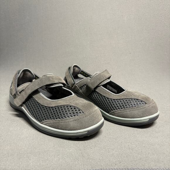 Orthofeet Women's Gray Sanibel Mary Jane Shoes Size 9 X-Wide 2E Leather - Picture 1 of 13